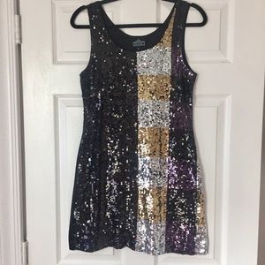 Fun Sequined Shift Dress (Sz S)